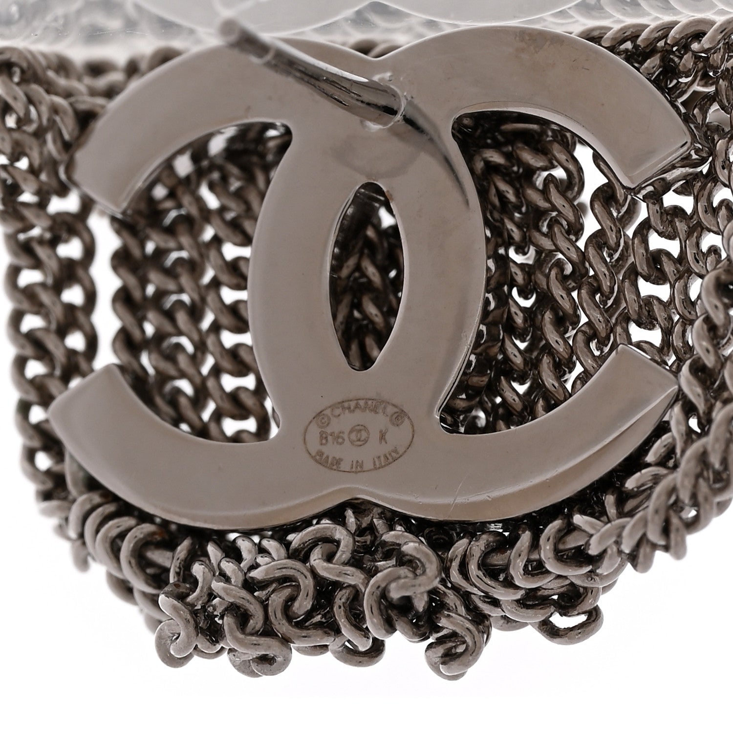 Chanel Baguette Crystal CC Chain Drop Earrings Silver 4 of 5