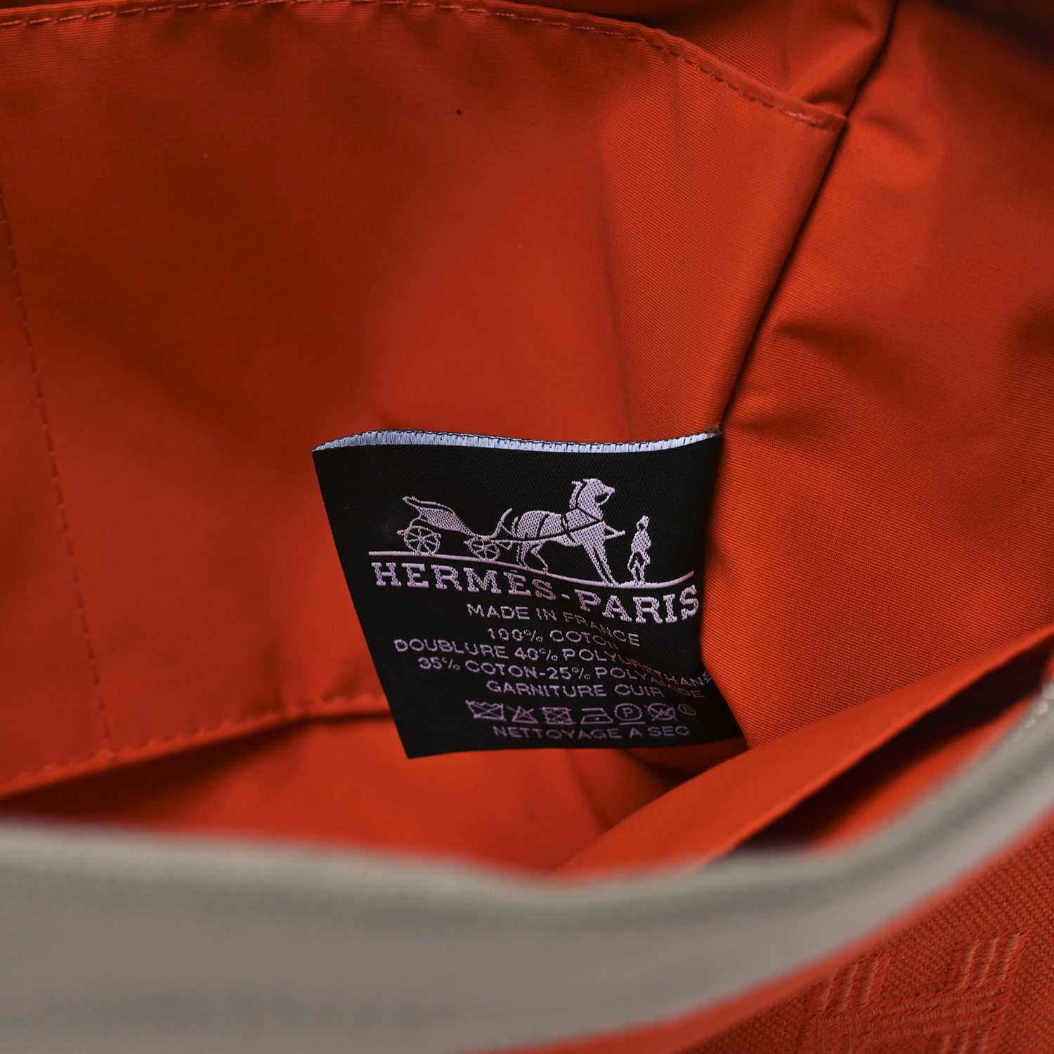 Hermes Canvas Jimetou PM Orange Feu Gris Ponce 6 of 12