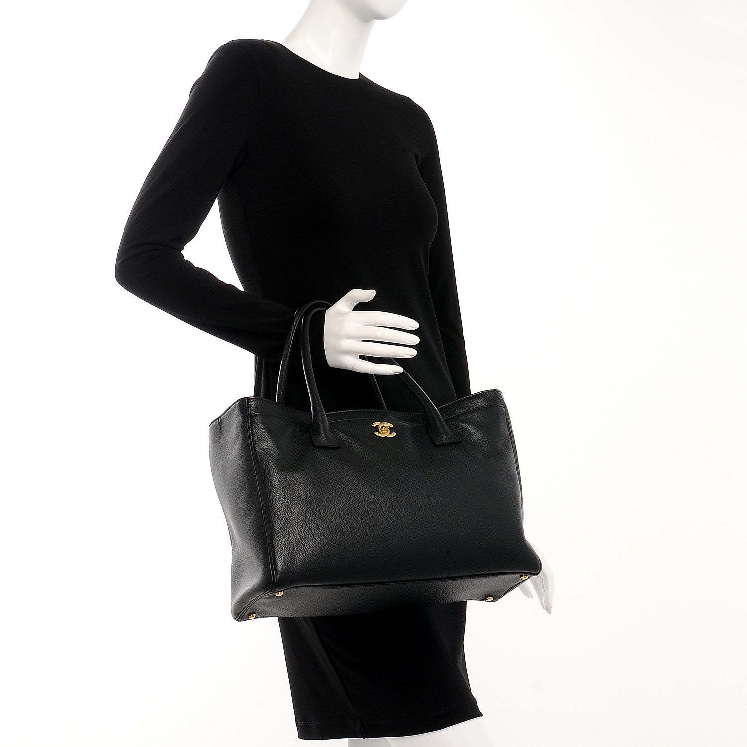 Chanel Calfskin Cerf Executive Shopper Tote Black 2 of 11