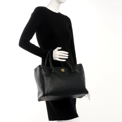 Chanel Calfskin Cerf Executive Shopper Tote Black 2 of 11
