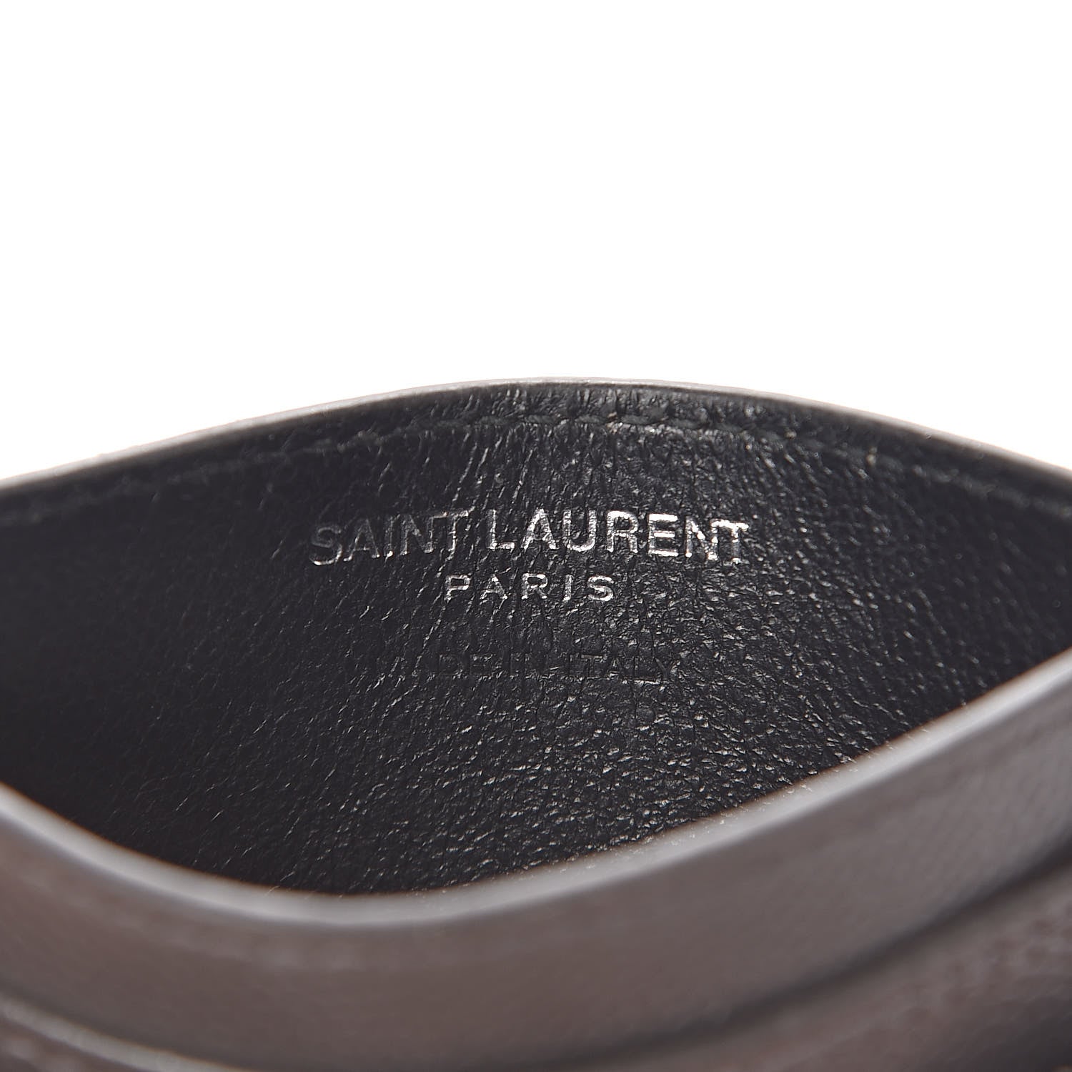 Saint Laurent Grain De Poudre Matelasse Chevron Monogram Credit Card Case Fog 6 of 7