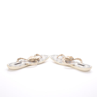 Louis Vuitton Damier Azur Flower Thong Sandals 39 White 6 of 11