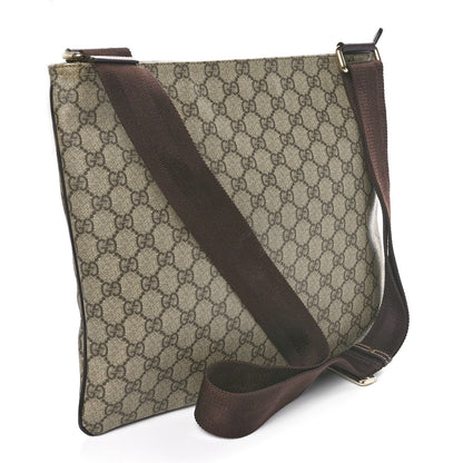 Gucci GG Supreme Monogram Medium Flat Messenger Bag Dark Brown 3 of 10