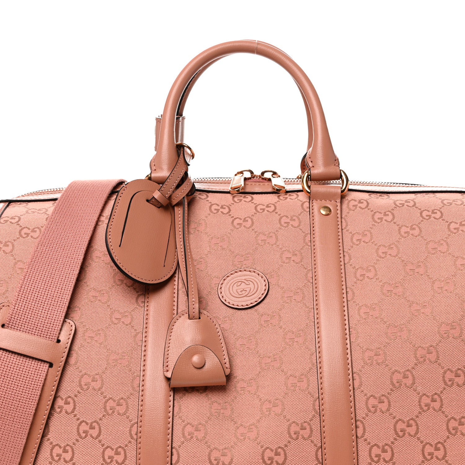 Gucci Monogram Azalea Calfskin Small Retro Interlocking G Duffle Bag Cloche Rose Pink 7 of 10