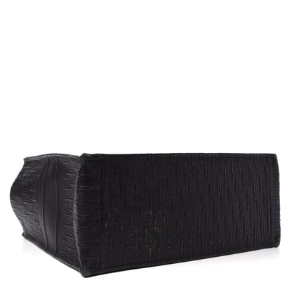 Christian Dior Oblique Calfskin Embossed Book Tote Black 4 of 10