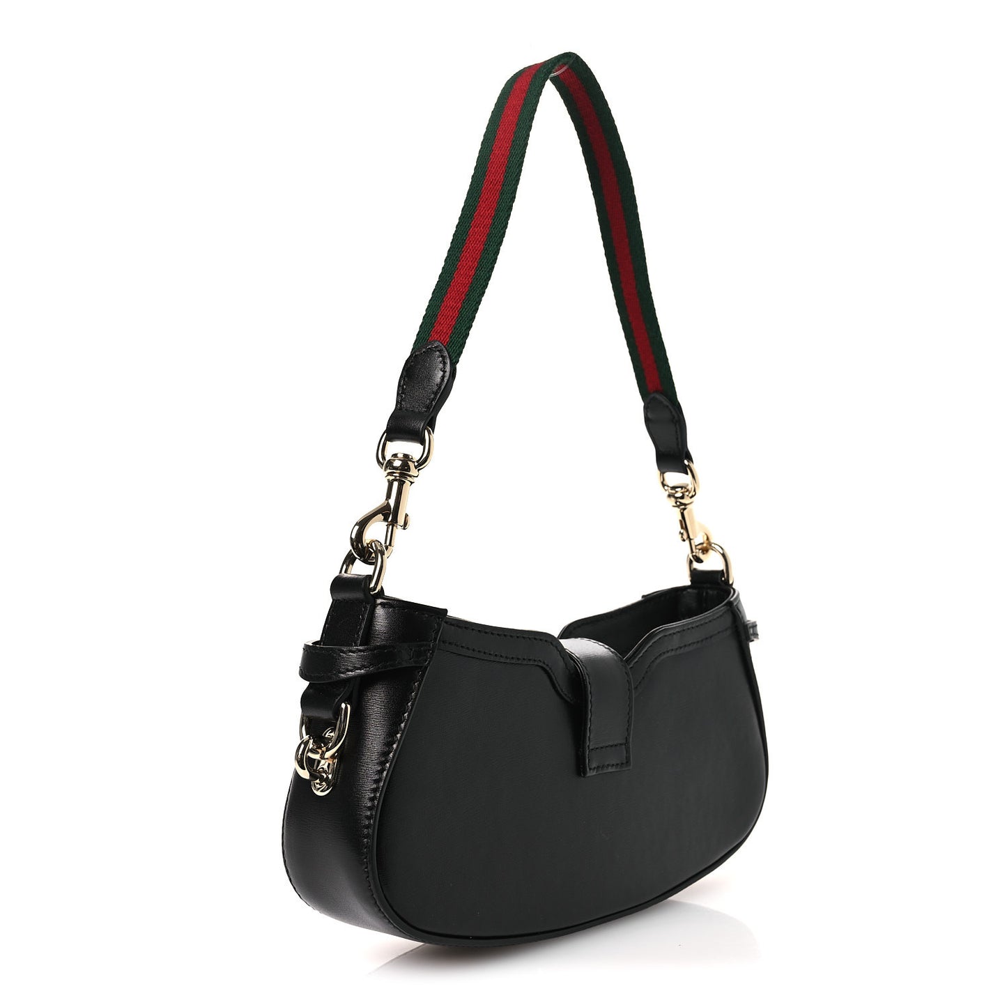 Calfskin Mini Moon Side Shoulder Bag Black