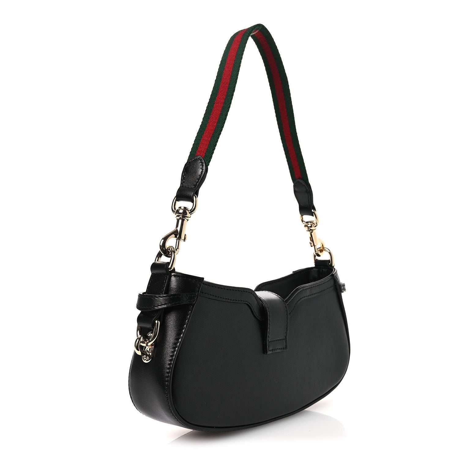 Gucci Calfskin Mini Moon Side Shoulder Bag Black 2 of 9