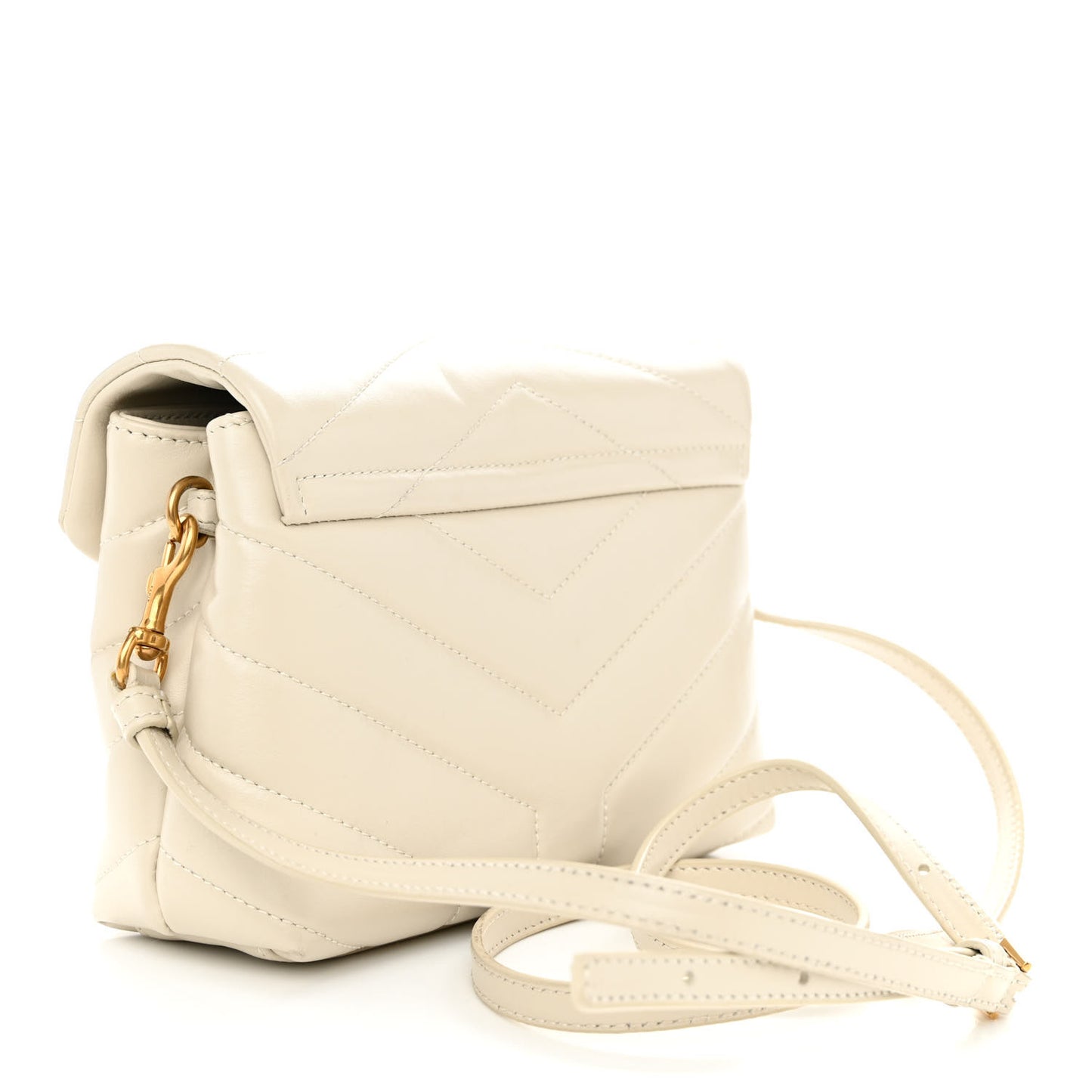 Calfskin Y Quilted Monogram Toy Loulou Crossbody Bag Blanc Vintage