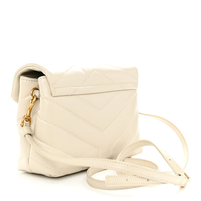Saint Laurent Calfskin Y Quilted Monogram Toy Loulou Crossbody Bag Blanc Vintage 3 of 11