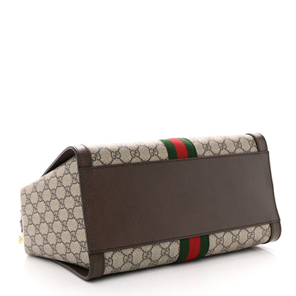 Gucci GG Supreme Monogram Web Medium Ophidia Tote Bag Brown 4 of 11