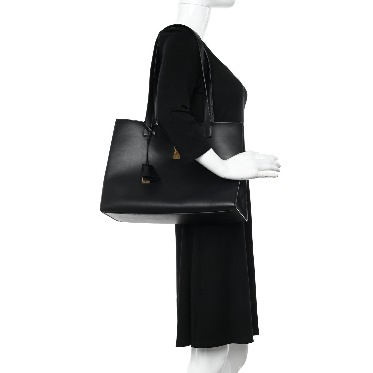Celine Smooth Calfskin Cabas 16 Bag Black 2 of 8