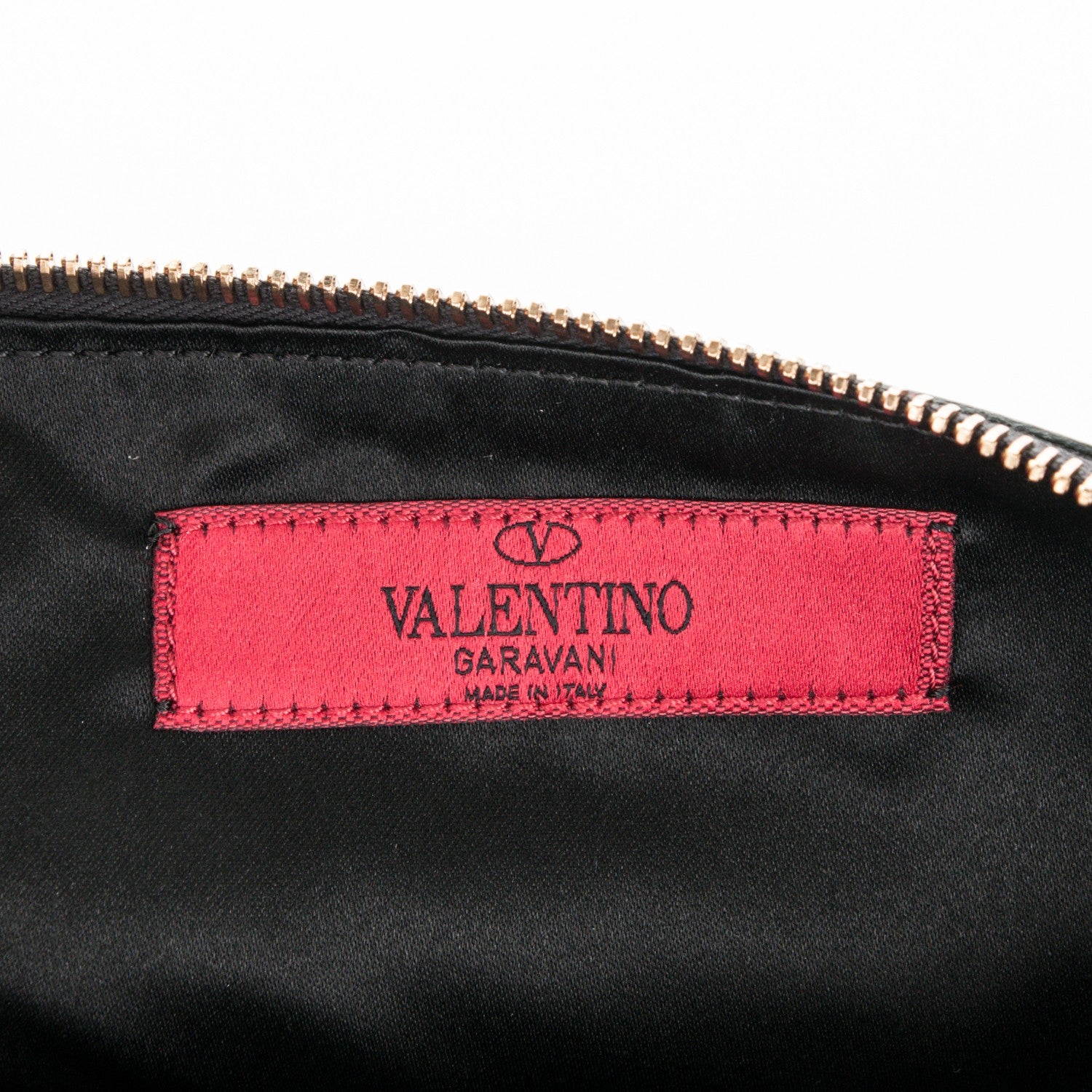 Valentino Garavani Vitello Large Rockstud Zip Pouch Black 6 of 7