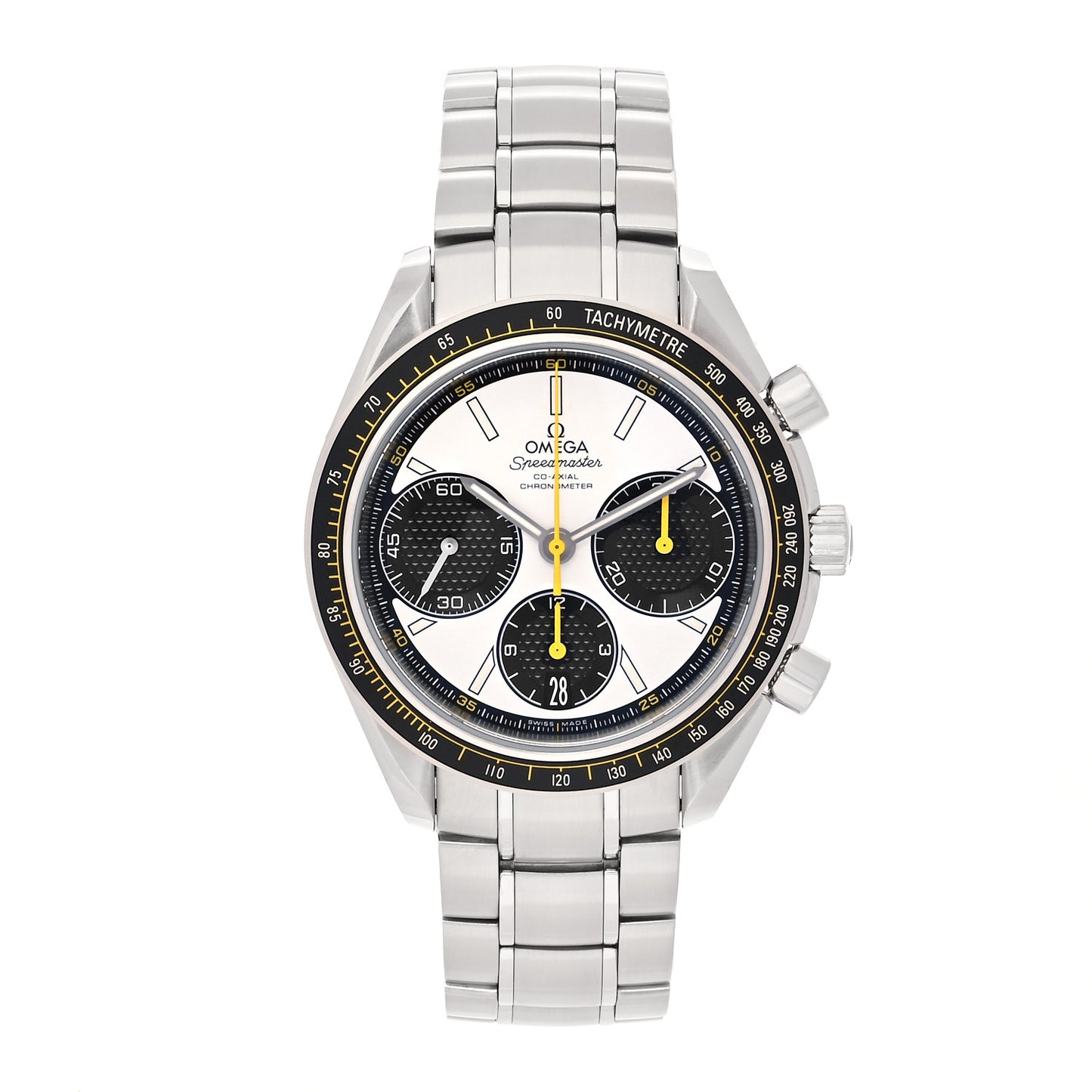 Stainless Steel 40mm Speedmaster Racing Co-Axial Chronograph Automatic Watch White 326.30.40.50.04.001