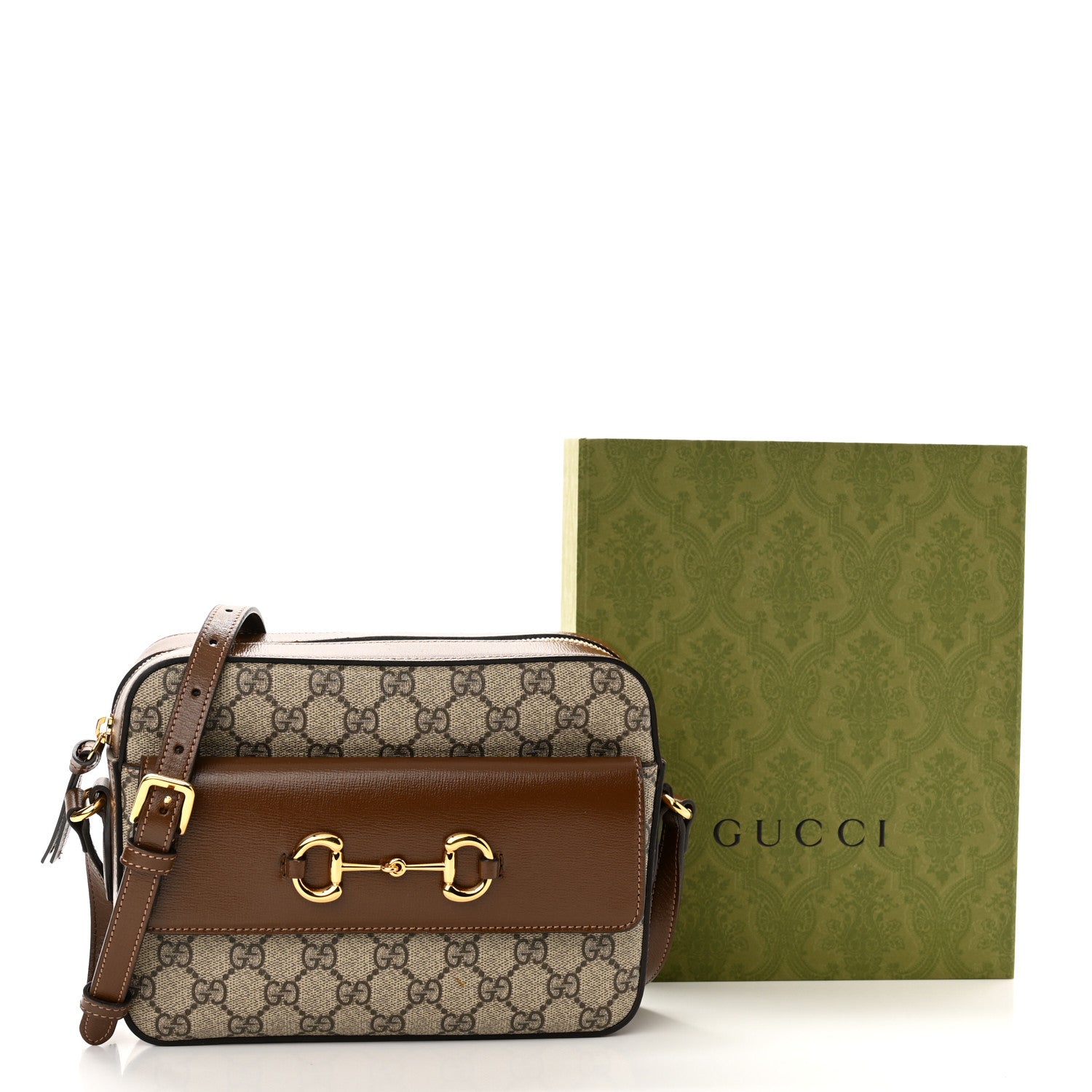 Gucci GG Supreme Monogram Small Horsebit 1955 Shoulder Bag Beige Brown Sugar 11 of 11