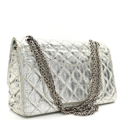 Chanel Metallic Calfskin Striped 2.55 Reissue 227 Silver 3 of 18