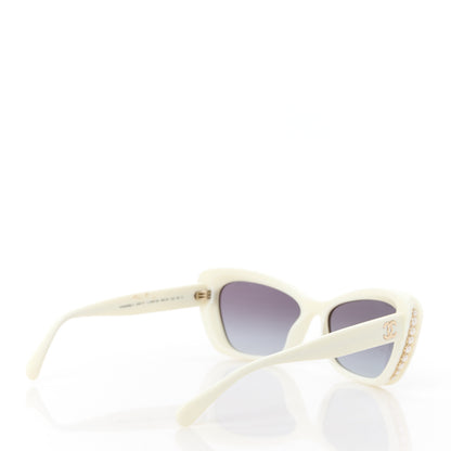 Chanel Acetate Pearl Cat Eye CC Sunglasses 5481-H White 4 of 8