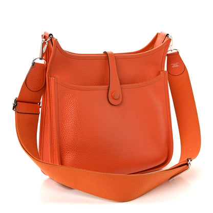 Hermes Taurillon Clemence Evelyne III PM Orange 3 of 9