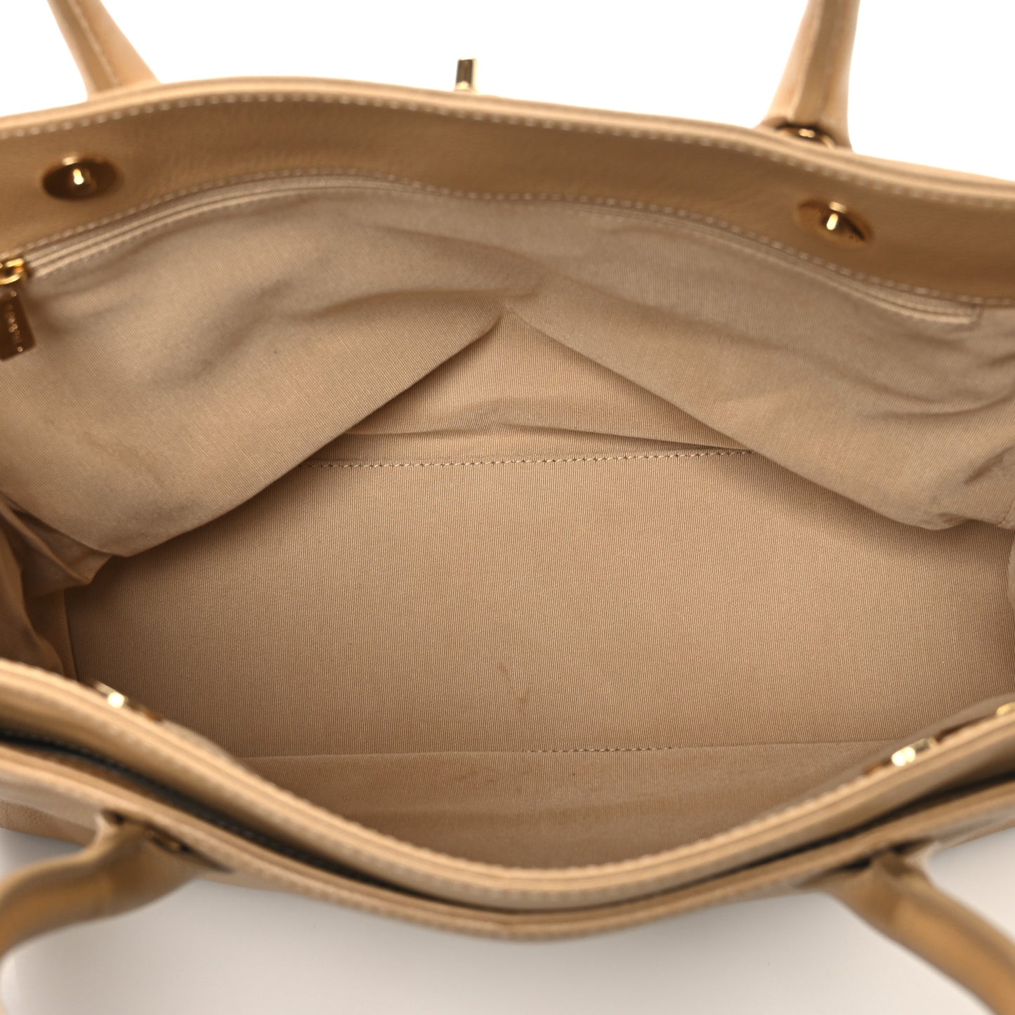Calfskin Cerf Executive Shopper Tote Beige