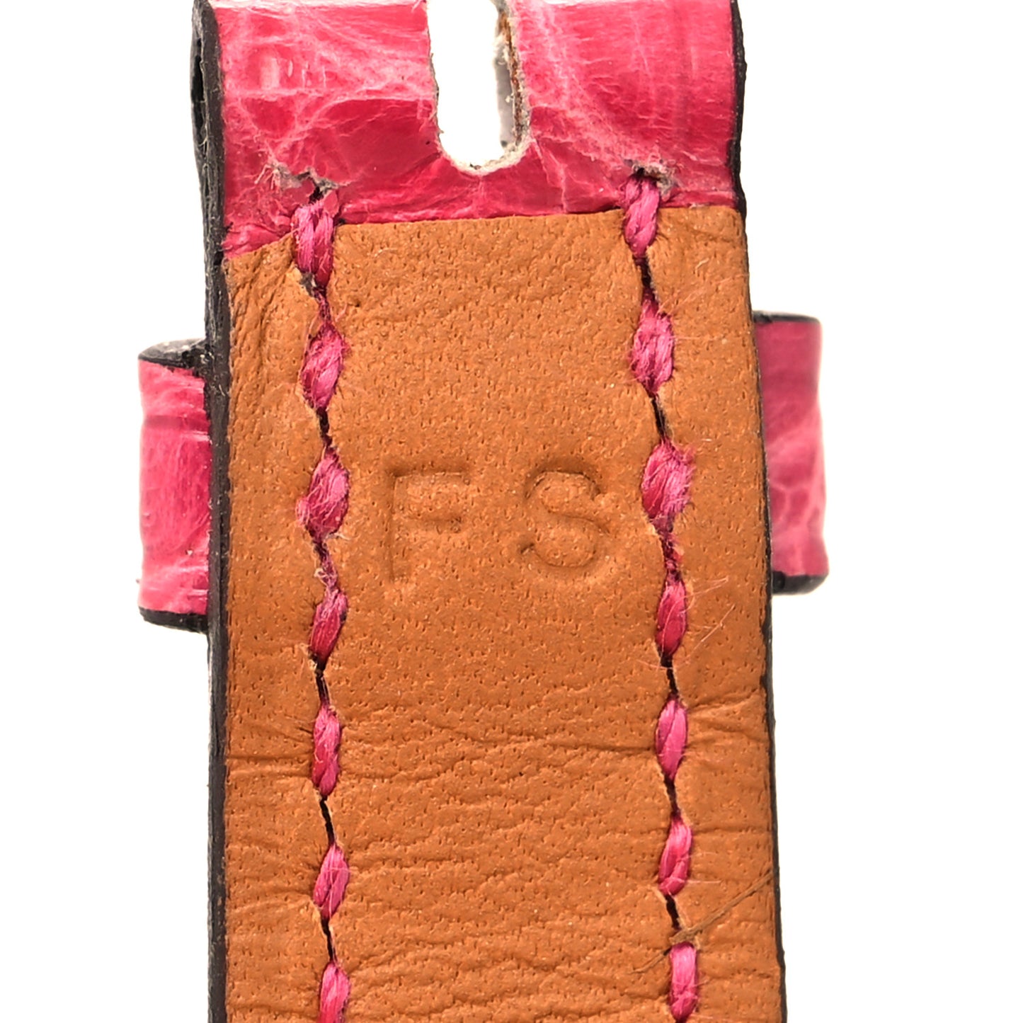 Shiny Alligator Cape Cod Watch Strap FRAMBOISE