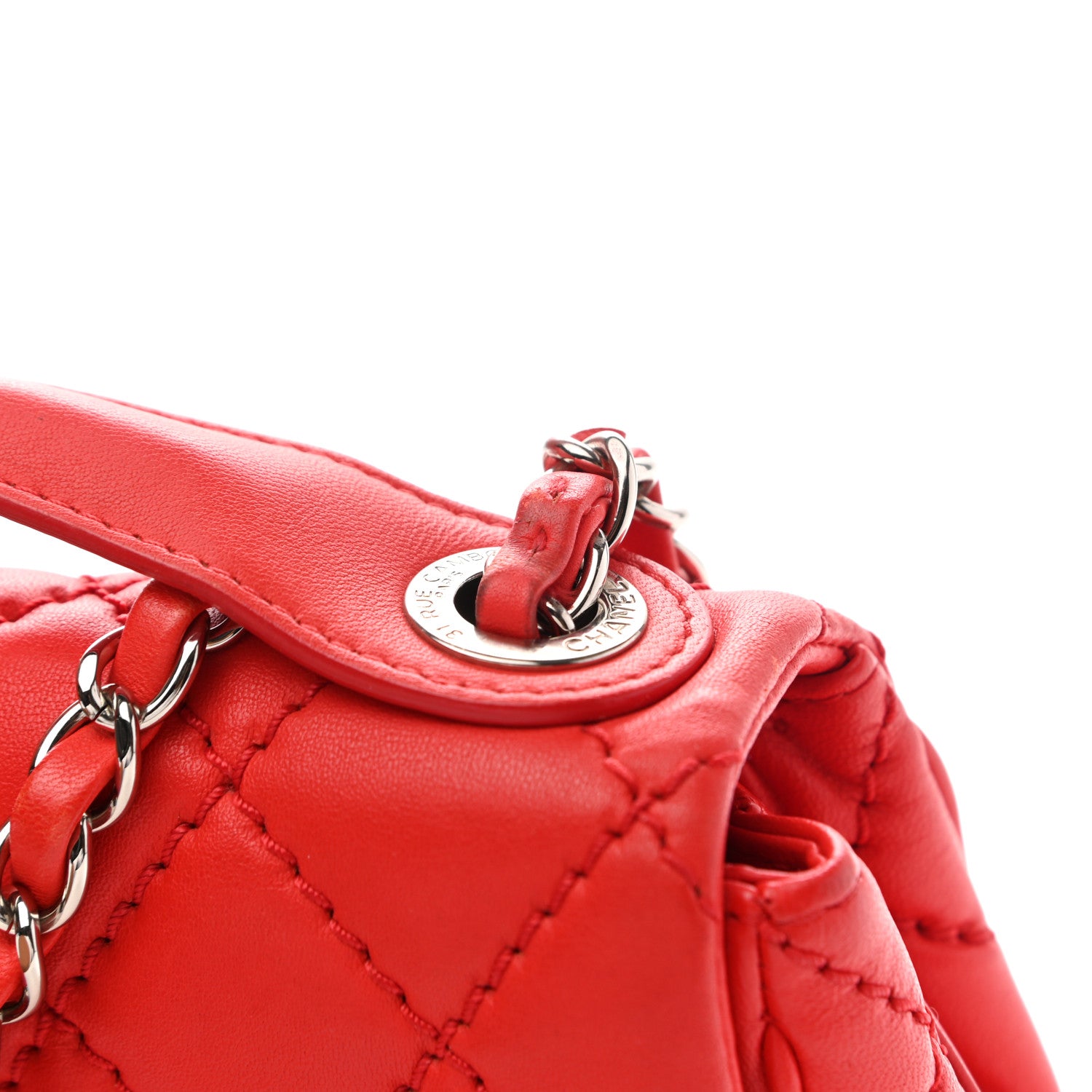 Chanel Lambskin Quilted Medium Easy Carry Flap Red 20 of 21