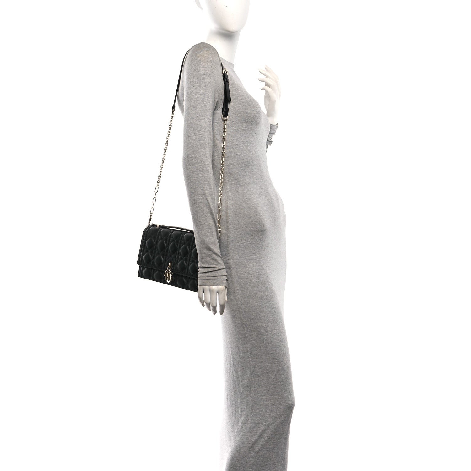 Christian Dior Lambskin Cannage My Dior Top Handle Bag Black 2 of 10