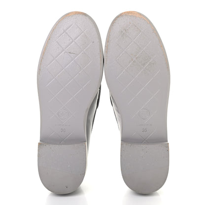 Chanel Lambskin Quilted CC Turnlock Loafers 36 Grey 5 of 11