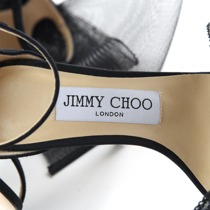 Jimmy Choo Grosgrain Aveline Bow 100 Sandals 35 Black 8 of 8