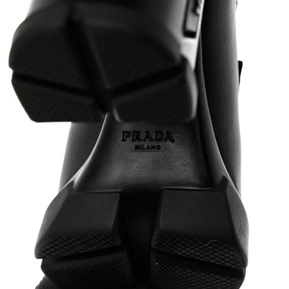 Prada Vitello Montana Neoprene Lace Up Chelsea 110mm Ankle Boots 35 Black 8 of 11