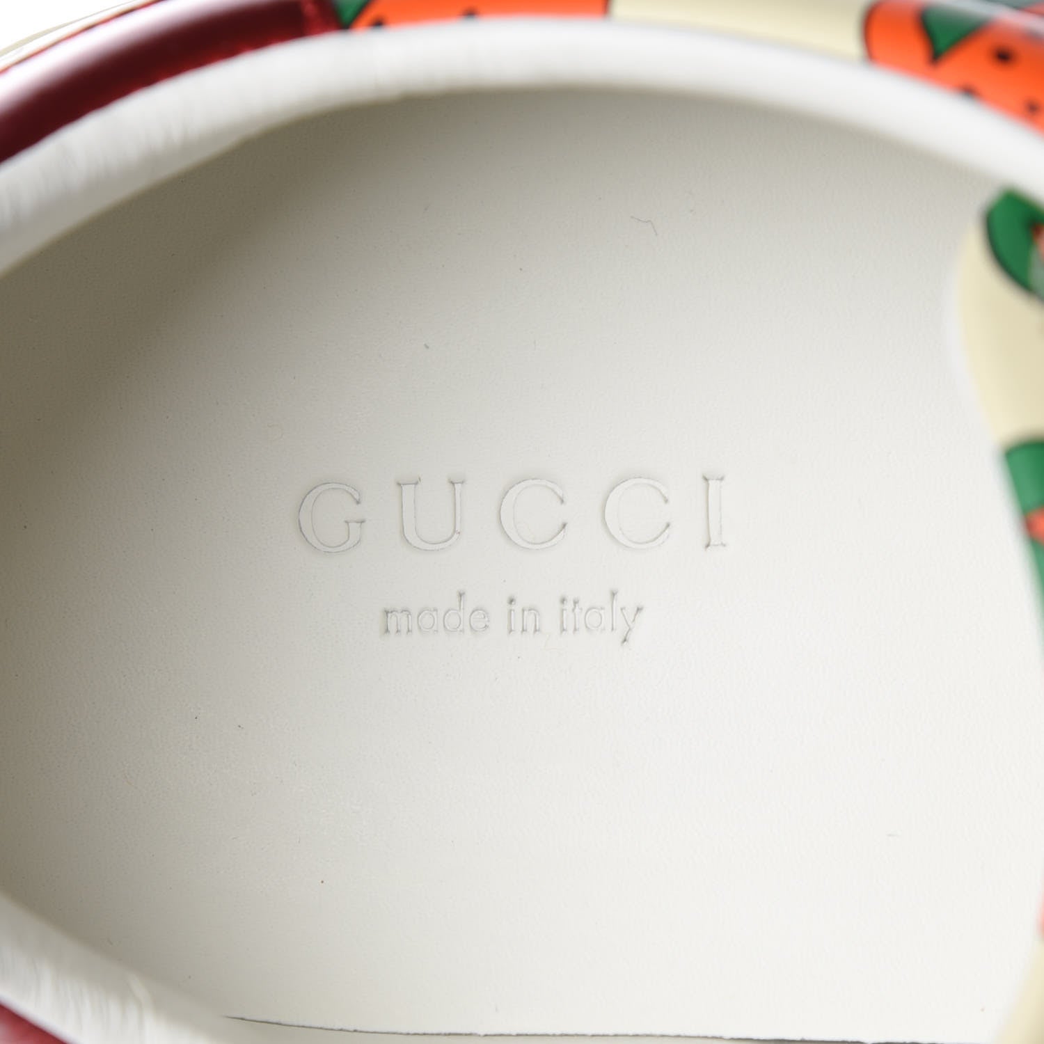 Gucci Calfskin Web Strawberry Print Womens Ace Sneakers 40 Ivory Red Green 9 of 10