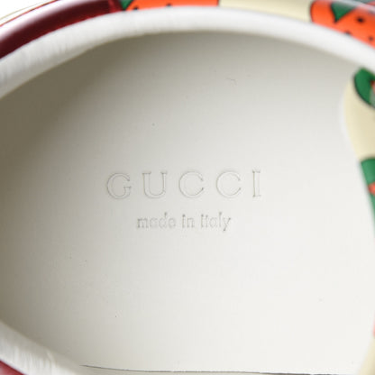 Gucci Calfskin Web Strawberry Print Womens Ace Sneakers 40 Ivory Red Green 9 of 10