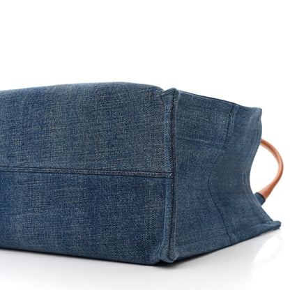 Celine Denim Large Thais Cabas Navy Tan 10 of 12