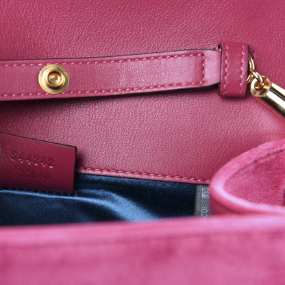 Gucci Velvet Crystal Square G Shoulder Bag Light Raspberry Rose 9 of 10
