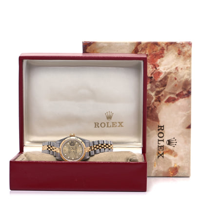 Rolex Stainless Steel 18K Yellow Gold Diamond 26mm Oyster Perpetual Datejust Watch Champagne 69173 5 of 5