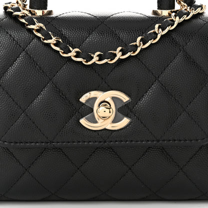 Chanel Caviar Quilted Coco Handle Clutch With Chain Black 8 of 11