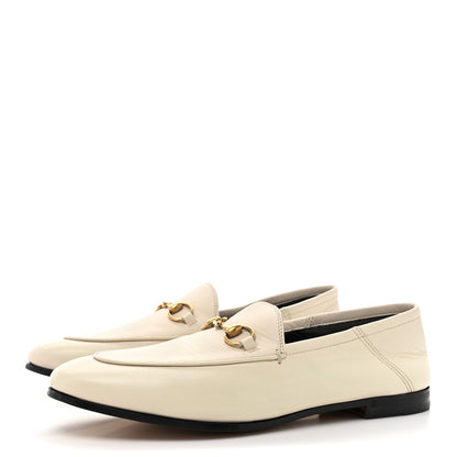 Gucci Lambskin Womens Brixton Horsebit Loafers 38 Mystic White 3 of 9