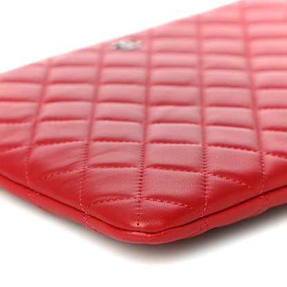 Chanel Lambskin Quilted Medium Cosmetic Case Red 9 of 11