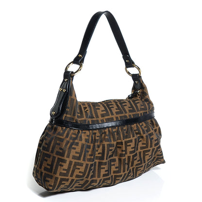 Fendi Zucca Cuoio Lucido Chef Hobo Tobacco Moro 3 of 10