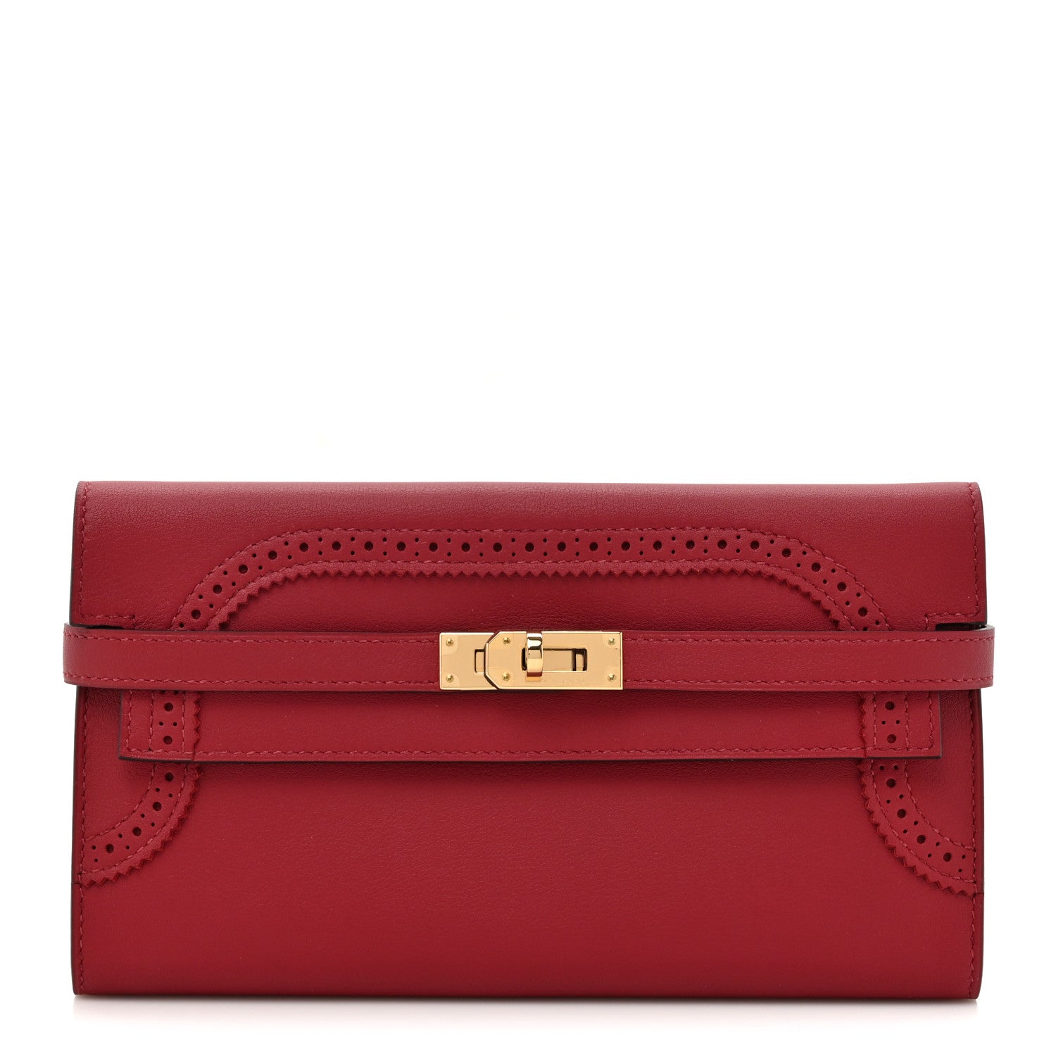 Hermes Swift Ghillies Kelly Longue Wallet Rouge Grenat 1 of 8