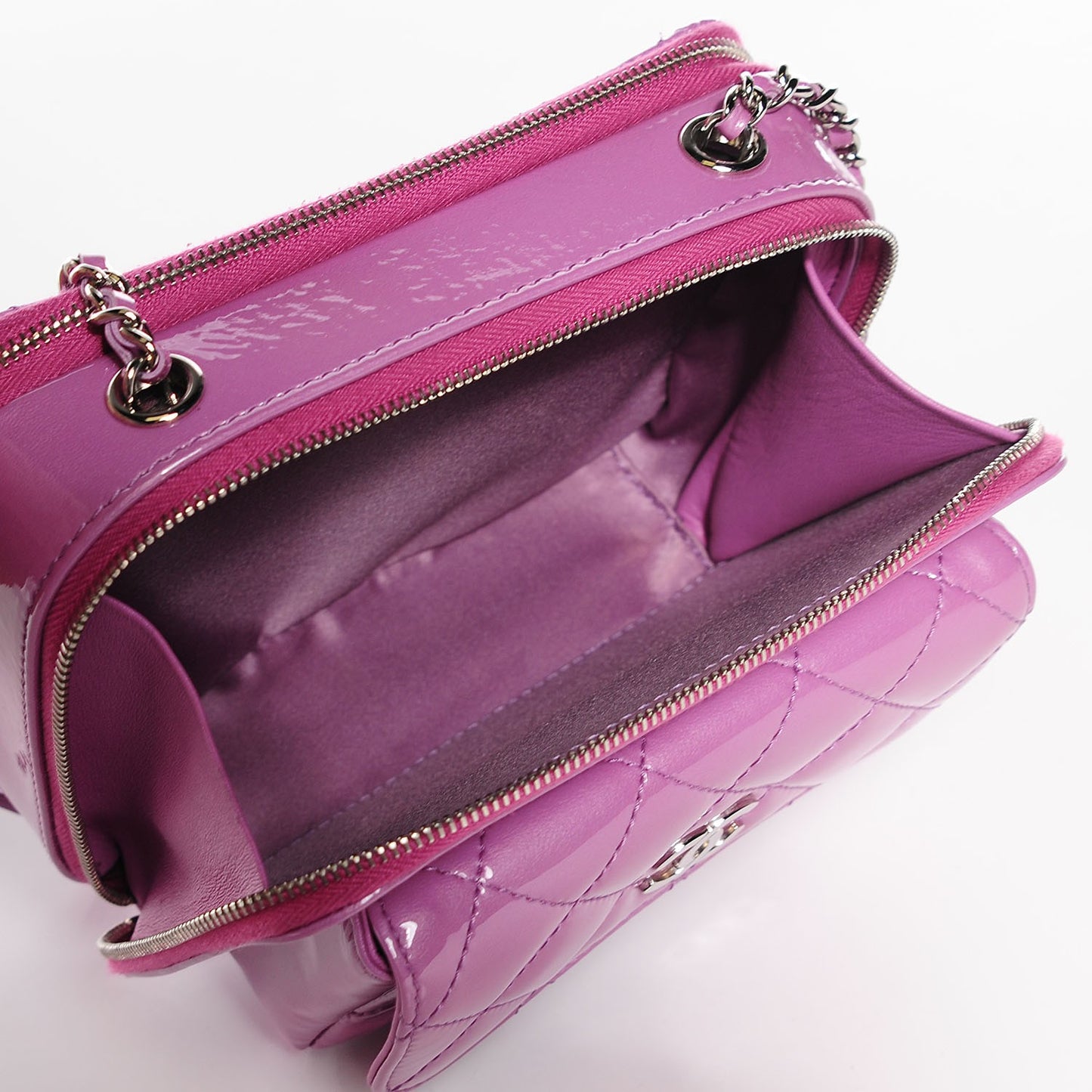 Patent Quilted Small Pocket Box Camera Case Purple