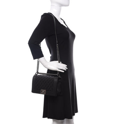 Chanel Lambskin Quilted Medium Boy Flap Black 2 of 11