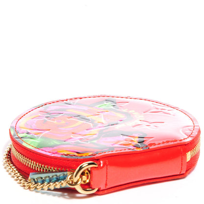 Louis Vuitton Vernis Roses Chapeau Coin Purse Orange Sunset 4 of 8