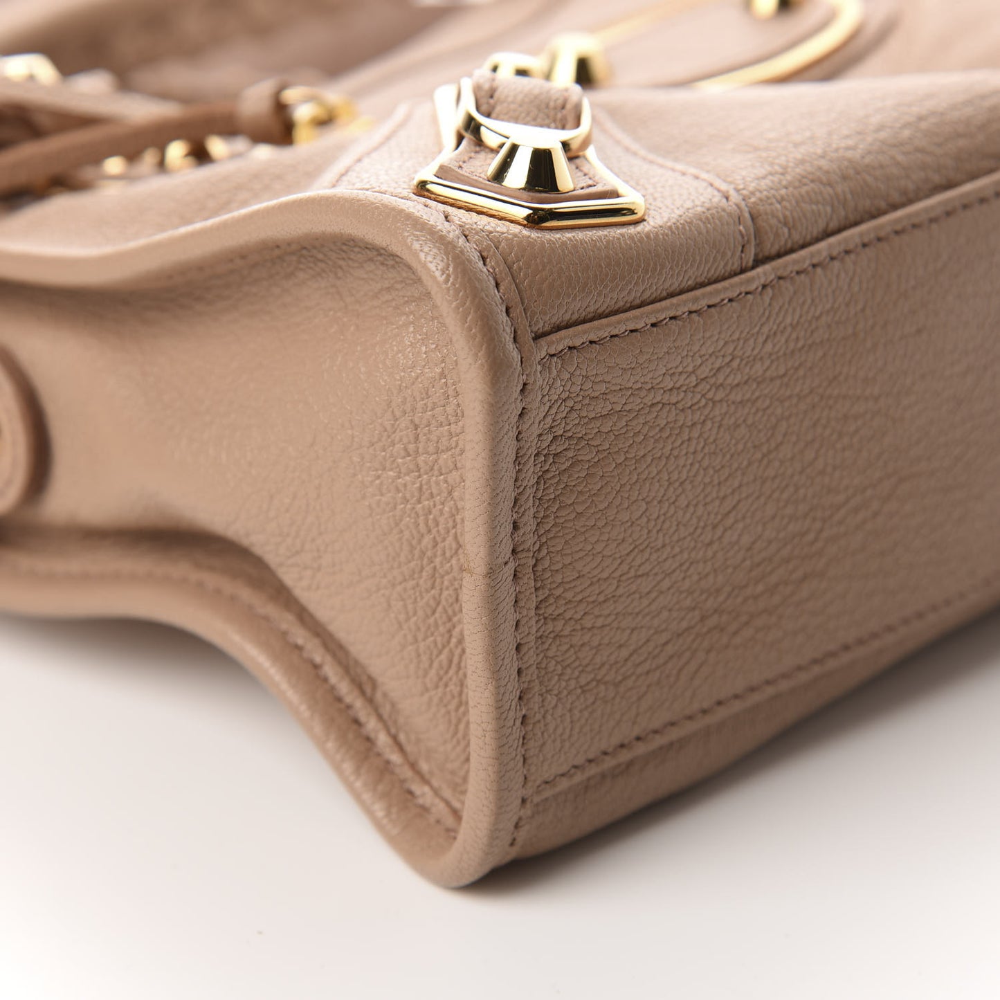 Chevre Gold Metallic Edge Hardware Mini City Rose Des Sables