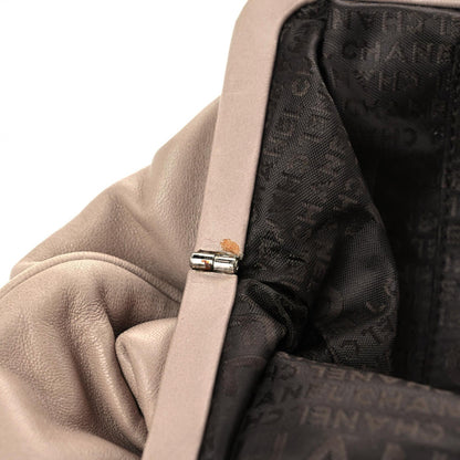 Chanel Lambskin Timeless Kiss Lock Shoulder Bag Beige 8 of 15