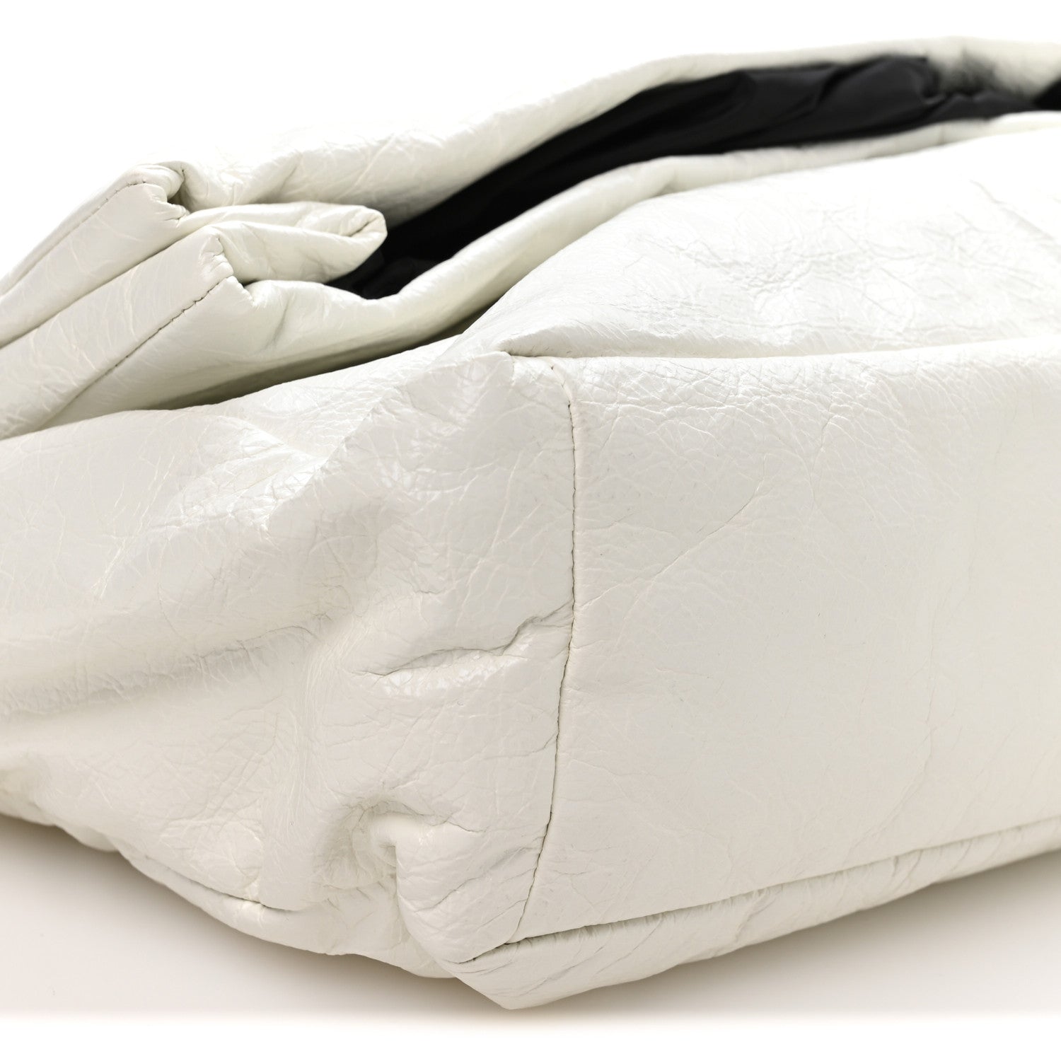 Balenciaga Arena Calfskin Nylon Medium Monaco Chain Shoulder Bag Optic White 9 of 10