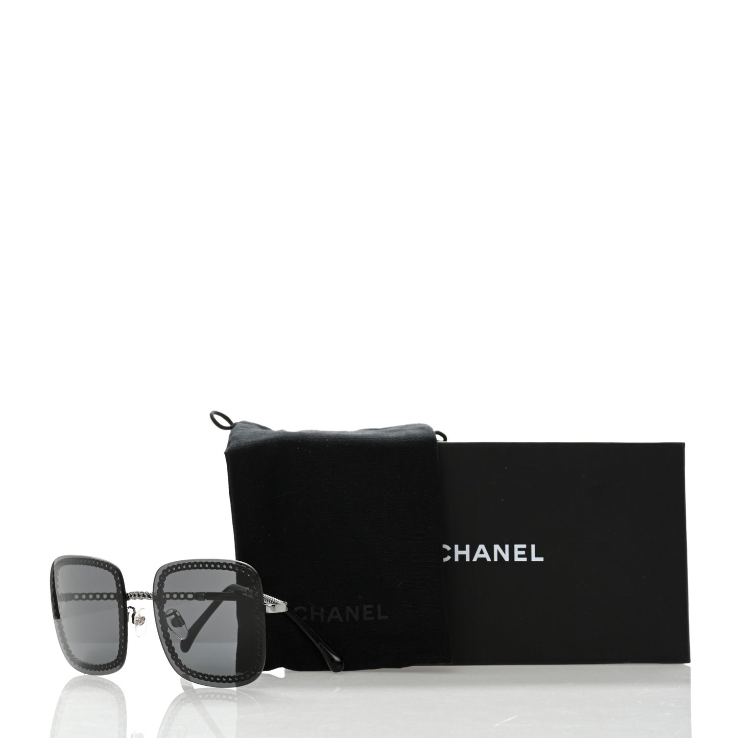 Chain Square Sunglasses 4244 Black