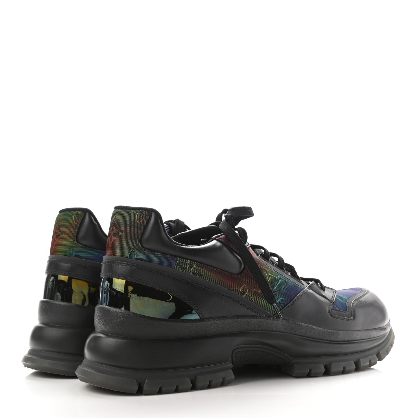 Calfskin Monogram 2054 Trail Sneakers 9 Black Multicolor