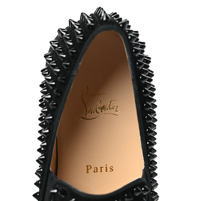 Christian Louboutin Suede Mens Roller Boat Spiked Flat Sneakers 39 Black 7 of 8