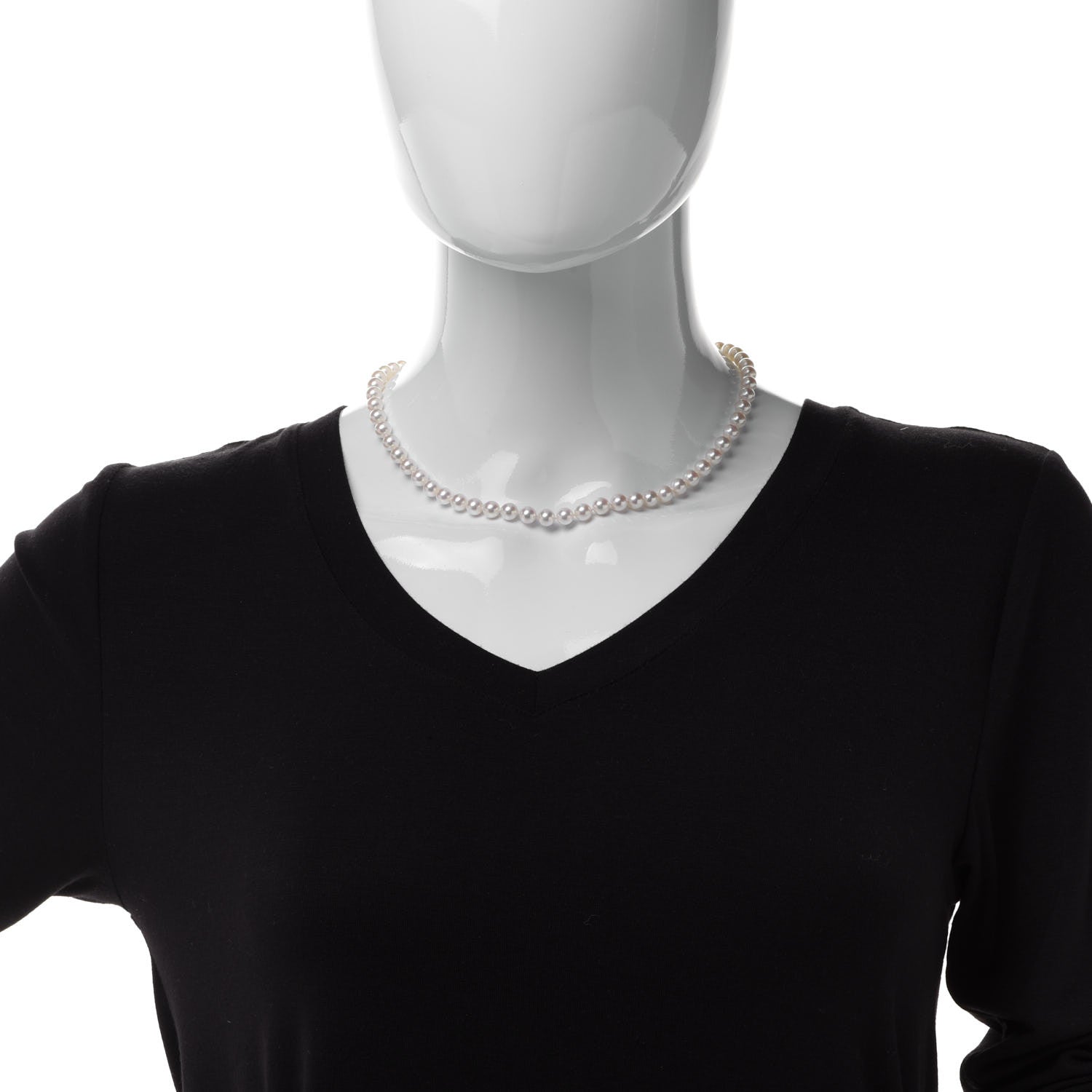 Mikimoto 18K White Gold Akoya Pearl 6-6.5mm Strand Necklace 16" 2 of 7
