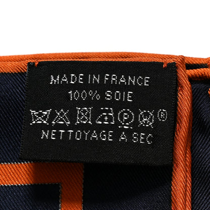 Hermes Silk Le Sacre Des Saisons Scarf 90 Bleu Black Creme 2 of 4
