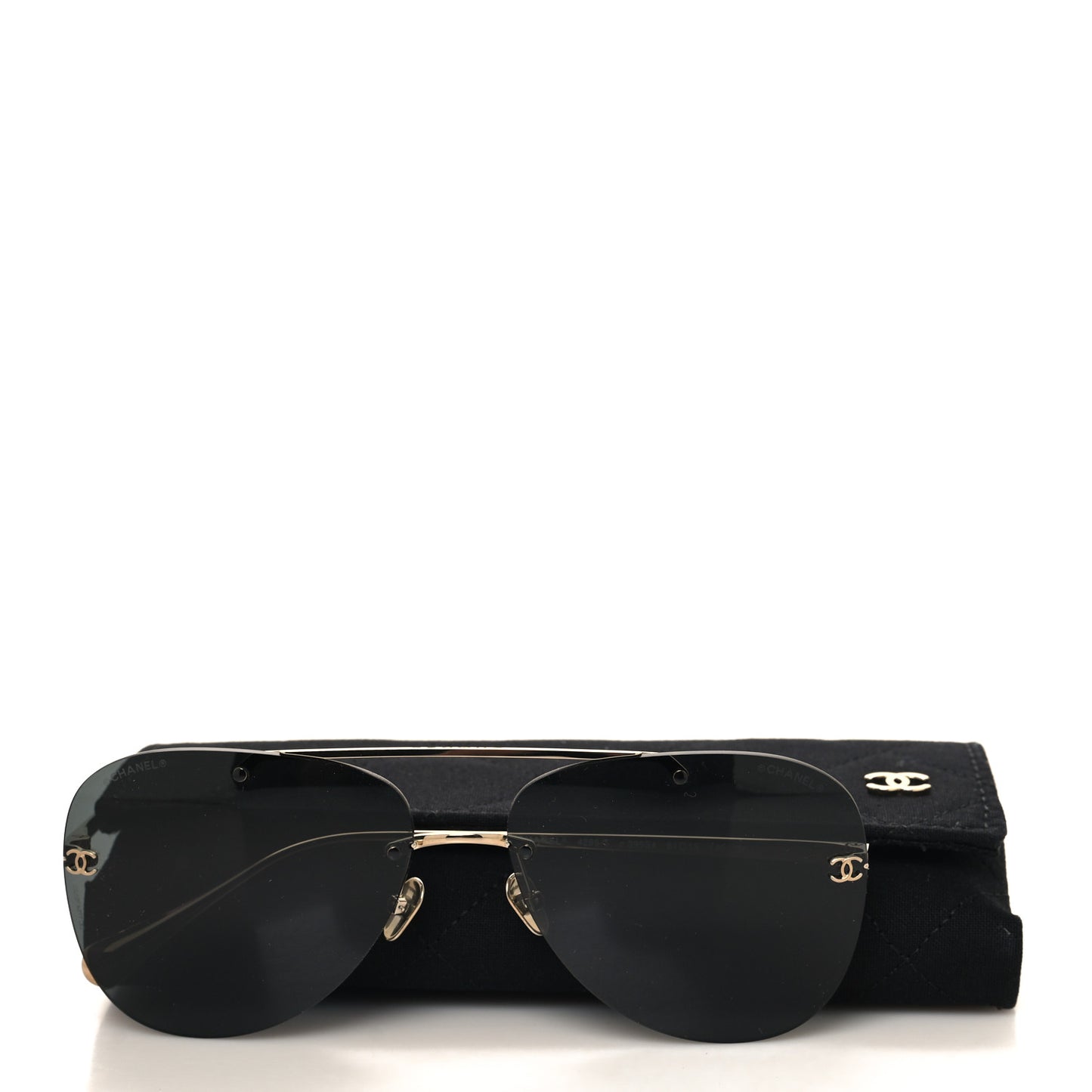Titanium CC Pilot Aviator Sunglasses 4285-T Black Gold